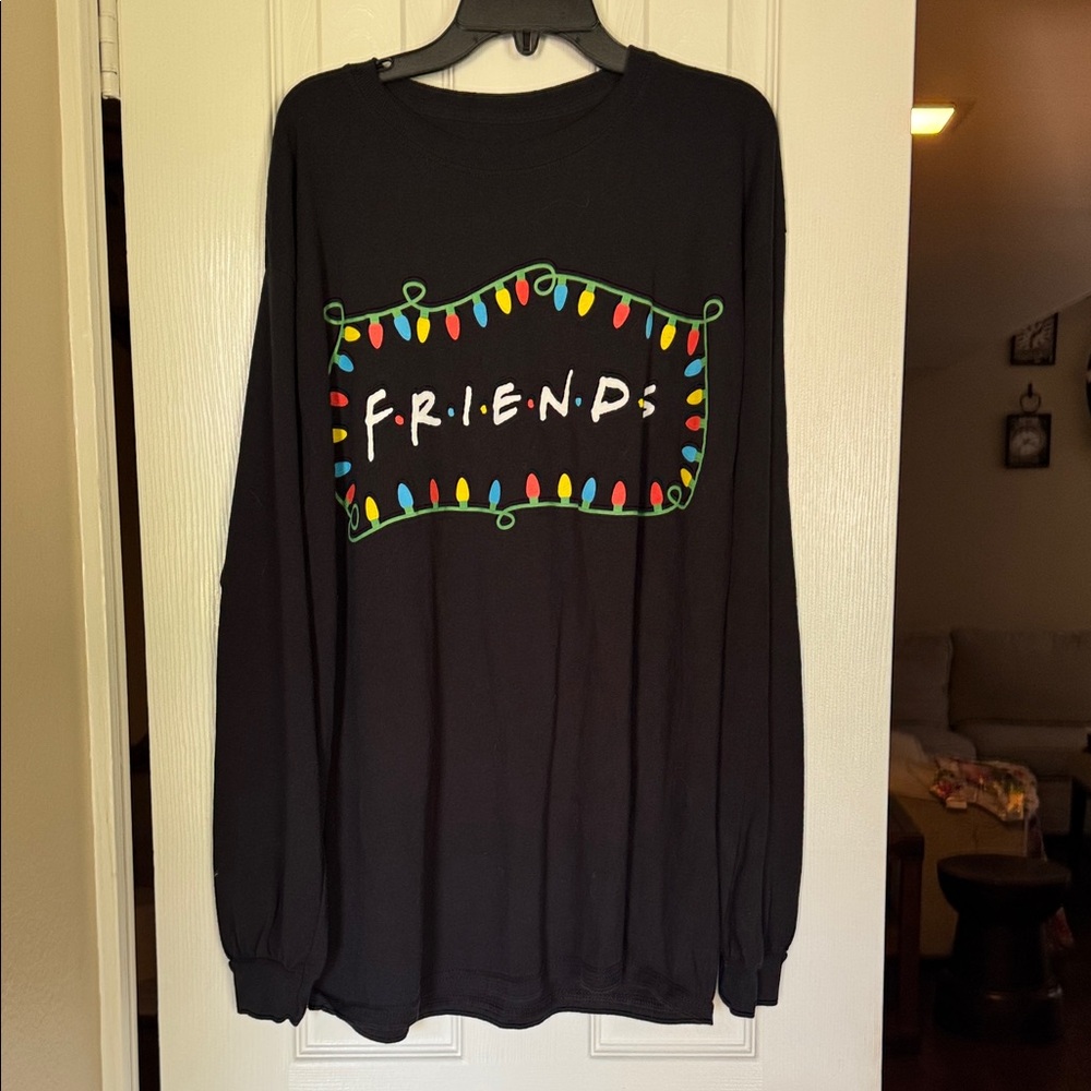 Love Tribe Black Friends Graphic Long Sleeve Top